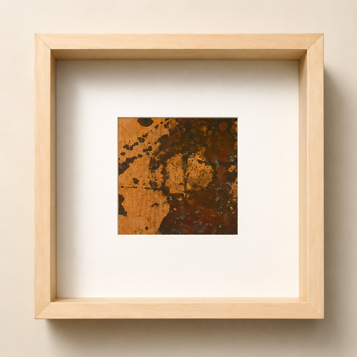 Framed spring copper plate artwork
